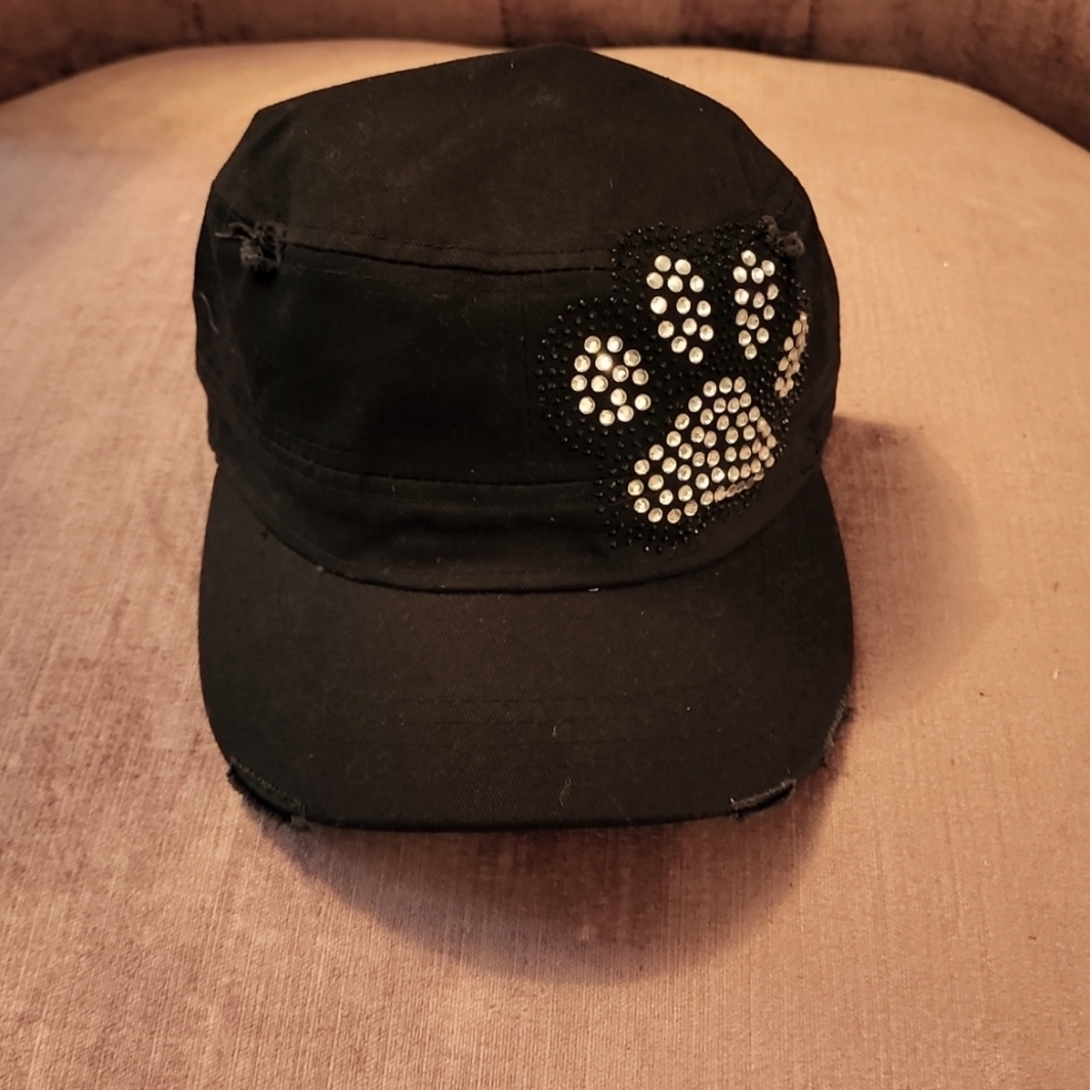 BLING RHINESTONE PAW PRINT CAP NWT